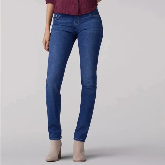 Lee Slim Fit Sculpting Jeans Slim Leg Mid Rise Pull On - Picture 9 of 9